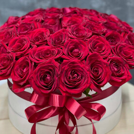 51 роза в коробке