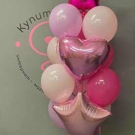 Фонтан из шаров "Розовый"