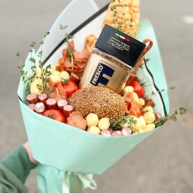 Мужской букет с кофе