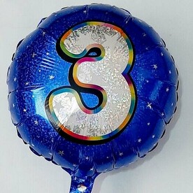 Шар фольгированный цифра 3 синяя