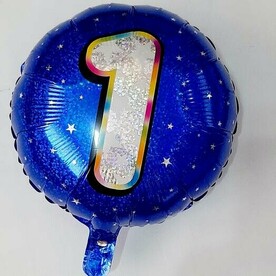 Шар фольгированный цифра 1 синяя