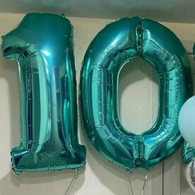 Цифра 10 фольгированная с гелием