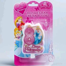 Свеча в торт "С днем рождения" Принцессы