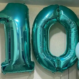 Цифра 10 фольгированная с гелием