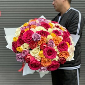 Букет из 101 розы микс