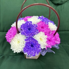 Хризантемы микс в сумочке