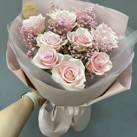Букет из розовых роз «Для леди»