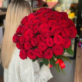 Букет из 45 Красных Роз под Ленту