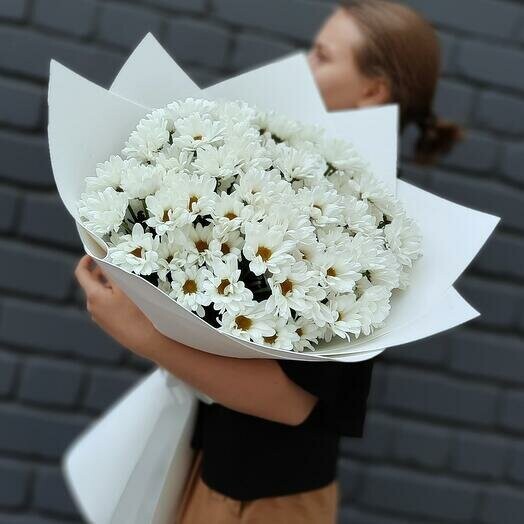 Букет белоснежные ромашки, артикул F1225407 - 6750 рублей, доставка по городу. Flawery - доставка цветов
