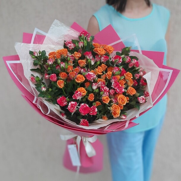 Букет огненный рассвет, артикул F1225414 - 10450 рублей, доставка по городу. Flawery - доставка цветов