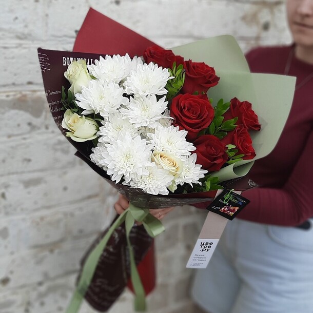 Букет инь янь, артикул F1225423 - 6950 рублей, доставка по городу. Flawery - доставка цветов