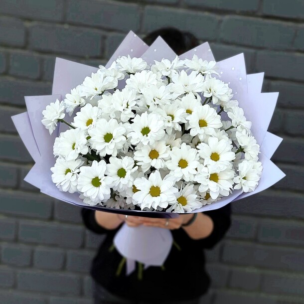 Большой букет хризантем, артикул F1484761 - 6650 рублей, доставка по городу. Flawery - доставка цветов