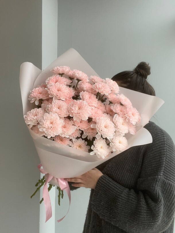 Хризантемы персик алтай, артикул F1332925 - 5600 рублей, доставка по городу. Flawery - доставка цветов