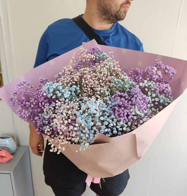Букет-гигант из гипсофилы, артикул F1072809 - 5500 рублей, доставка по городу. Flawery - доставка цветов