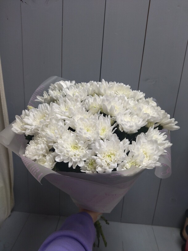 9 хризантем, артикул F1093918 - 5500 рублей, доставка по городу. Flawery - доставка цветов