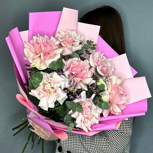 Wow💥нежный букет с французской розой, артикул F1373502 - 5950 рублей, доставка по городу. Flawery - доставка цветов