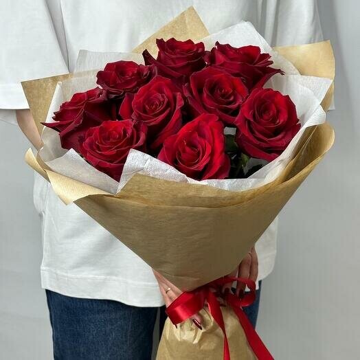 Wow🔥букет из 9 красных роз, артикул F1379167 - 4300 рублей, доставка по городу. Flawery - доставка цветов