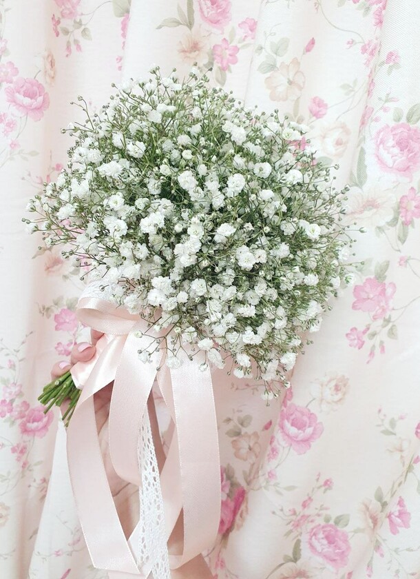 Букет невесты из гипсофилы, артикул F1078617 - 7906 рублей, доставка по городу. Flawery - доставка цветов