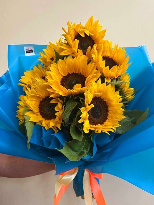 Букет подсолнухов «sunshine», артикул F1217535 - 3650 рублей, доставка по городу. Flawery - доставка цветов