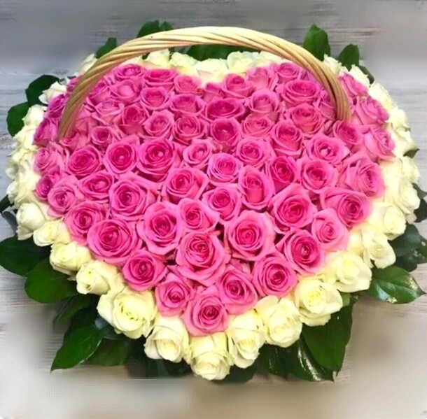 Корзина из 101 розы, артикул F1247396 - 42000 рублей, доставка по городу. Flawery - доставка цветов
