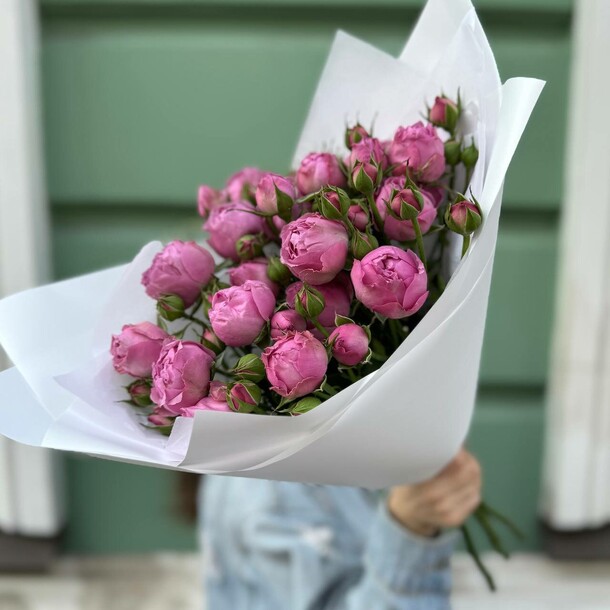 Букет из 5 пион роз (моно 025), артикул F1190721 - 4250 рублей, доставка по городу. Flawery - доставка цветов