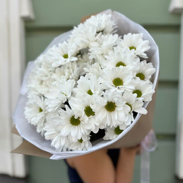 Букет ромашка 9 шт (моно 021), артикул F1299024 - 4810 рублей, доставка по городу. Flawery - доставка цветов