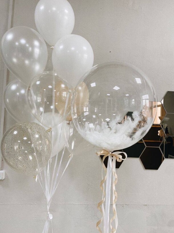 Набор прозрачных шаров, артикул F1303688 - 6250 рублей, доставка по городу. Flawery - доставка цветов