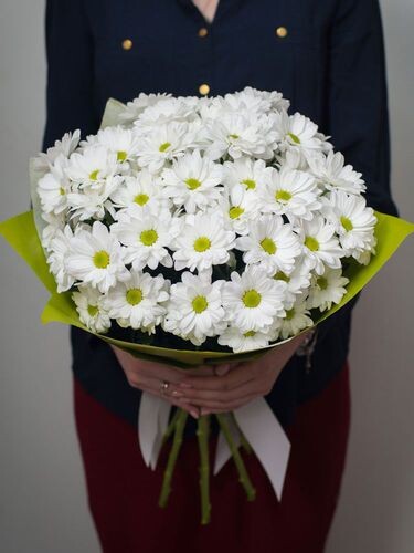 Букет из 9 кустовых хризантемы, артикул F21692 - 4500 рублей, доставка по городу. Flawery - доставка цветов