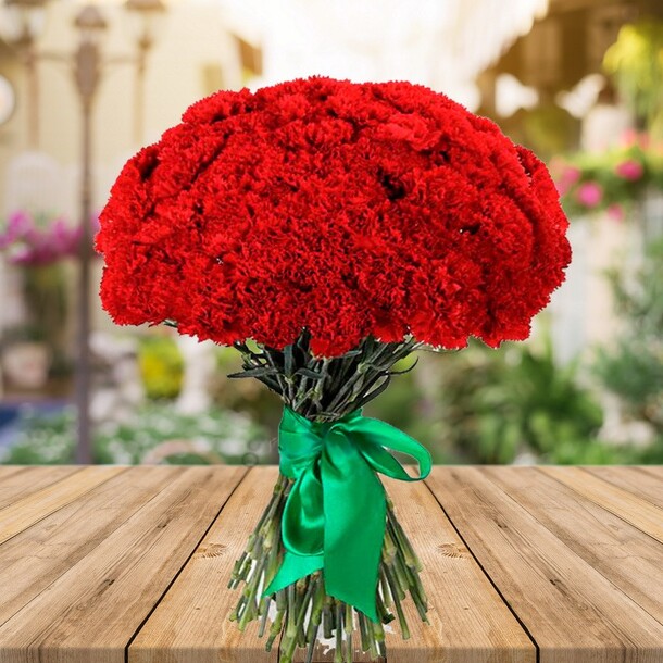 Букет из 49 гвоздик, артикул F27695 - 9700 рублей, доставка по городу. Flawery - доставка цветов