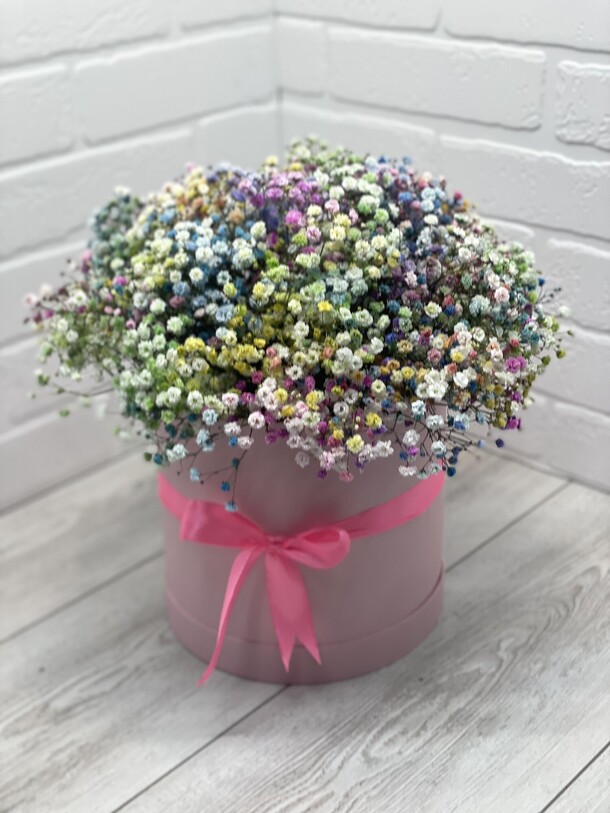 Букет из гипсофил в коробке, артикул F1131918 - 6500 рублей, доставка по городу. Flawery - доставка цветов