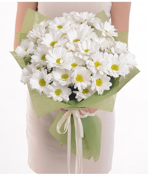 Прекрасный букет из ромашковых хризантем💝, артикул F22222 - 4400 рублей, доставка по городу. Flawery - доставка цветов