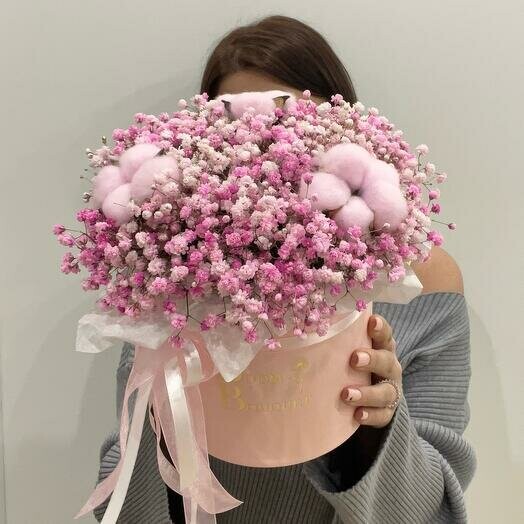 Гипсофила с хлопком «зефир», артикул F1406739 - 3890 рублей, доставка по городу. Flawery - доставка цветов