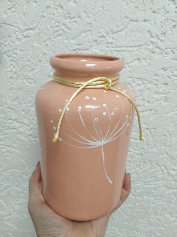 Ваза керамика "бидон персик", артикул F1396847 - 999 рублей, доставка по городу. Flawery - доставка цветов