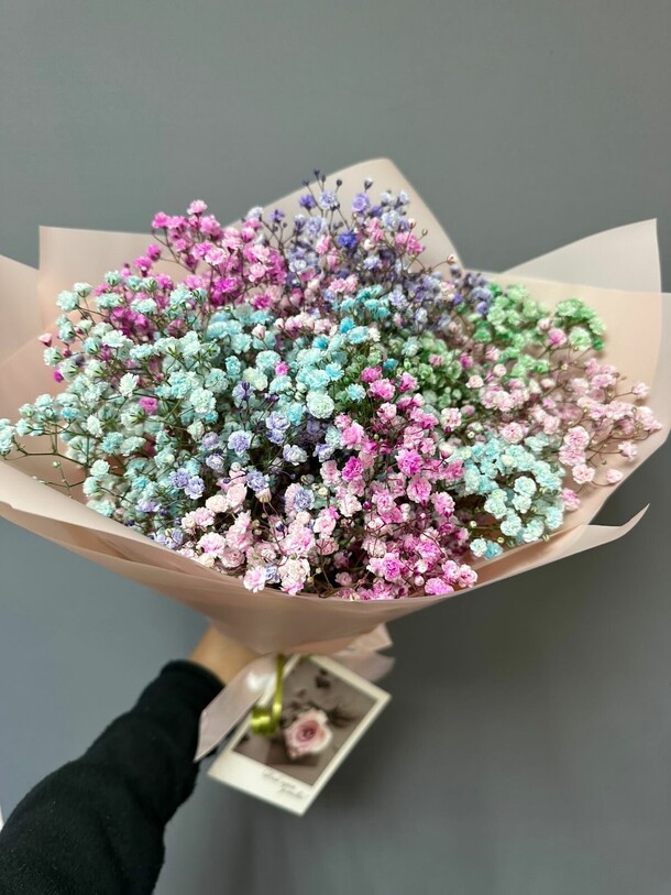 Радуга из гипсофилы, артикул F1143479 - 2870 рублей, доставка по городу. Flawery - доставка цветов