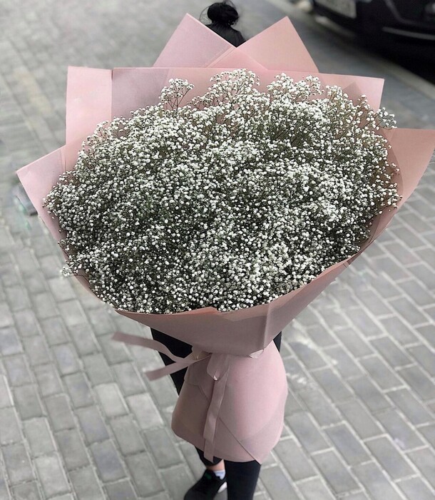 Большой букет белых гипсофил, артикул F1079321 - 9647 рублей, доставка по городу. Flawery - доставка цветов