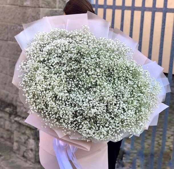 Большой букет белых гипсофил, артикул F1079330 - 12079 рублей, доставка по городу. Flawery - доставка цветов