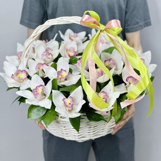 Корзина королевских орхидей, артикул F1314669 - 9900 рублей, доставка по городу. Flawery - доставка цветов