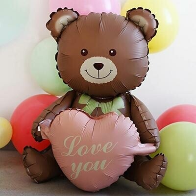 Шар мишка с сердцем (сидячий), артикул F1416529 - 950 рублей, доставка по городу. Flawery - доставка цветов