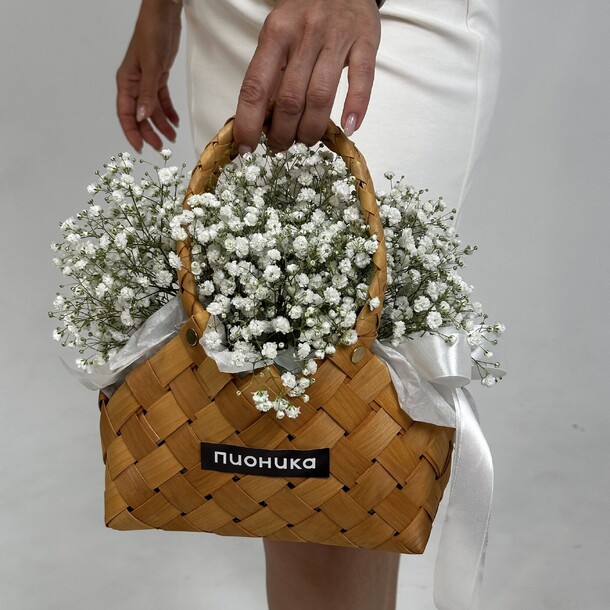 Корзина с гипсофилой🌸, артикул F1283402 - 2805 рублей, доставка по городу. Flawery - доставка цветов