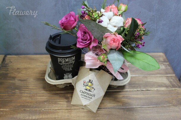 Композиция с кофе🌸, артикул F31271 - 2310 рублей, доставка по городу. Flawery - доставка цветов