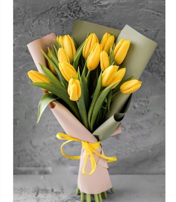 Желтые тюльпаны🌸, артикул F73354 - 4180 рублей, доставка по городу. Flawery - доставка цветов