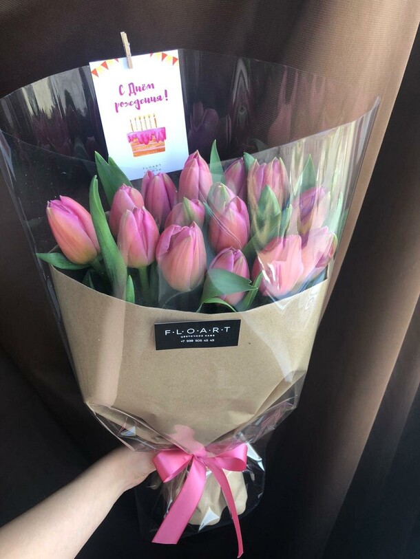 Розовые тюльпаны🌸, артикул F77430 - 5271 рублей, доставка по городу. Flawery - доставка цветов