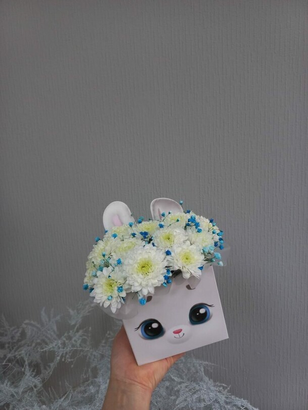 Весёлый зайчик, артикул F1113494 - 2000 рублей, доставка по городу. Flawery - доставка цветов