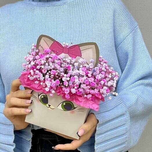 Гипсофила в коробке"кисуля", артикул F1241578 - 1500 рублей, доставка по городу. Flawery - доставка цветов