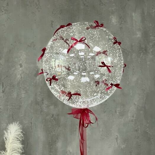 Шар баблс с бантиками, артикул F1377323 - 1800 рублей, доставка по городу. Flawery - доставка цветов