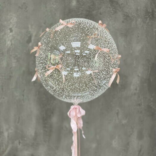 Шар баблс с бантиками, артикул F1377324 - 1800 рублей, доставка по городу. Flawery - доставка цветов