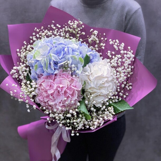Букет гортензии, артикул F1121788 - 6413 рублей, доставка по городу. Flawery - доставка цветов