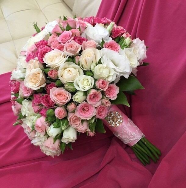 Свадебный букет, артикул F1130837 - 6050 рублей, доставка по городу. Flawery - доставка цветов