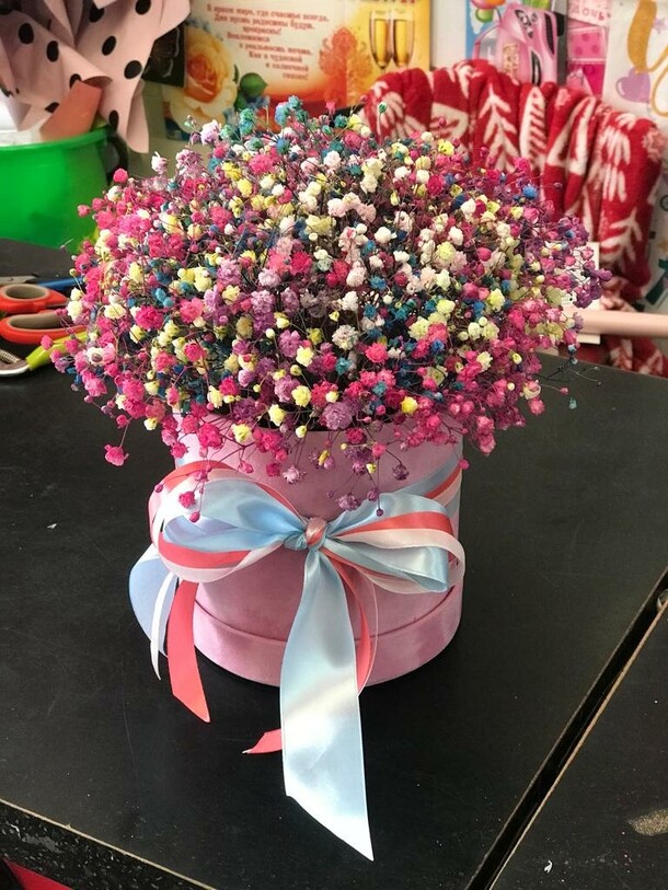 Коробочка из гипсофилы, артикул F1130912 - 5566 рублей, доставка по городу. Flawery - доставка цветов