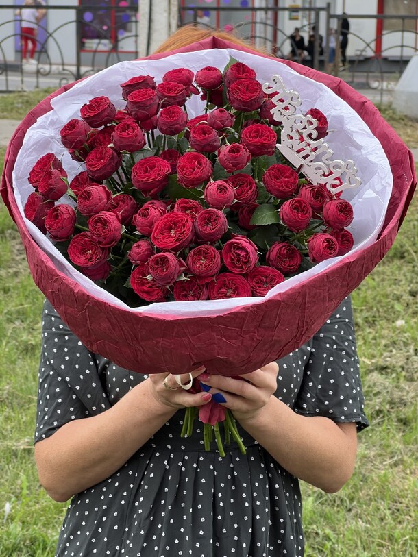 Букет пионовидных роз, артикул F1134806 - 8250 рублей, доставка по городу. Flawery - доставка цветов